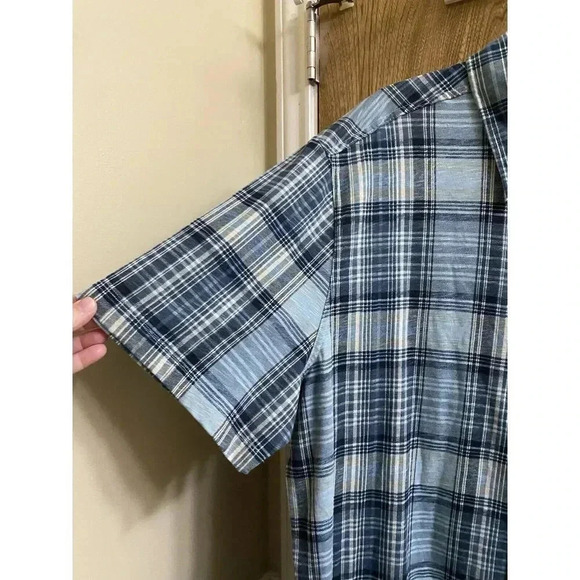 Frye And Co Men's XXL Short Sleeve Button Up  Blue Plaid Shirt New With Tags NWT - Picture 3 of 8